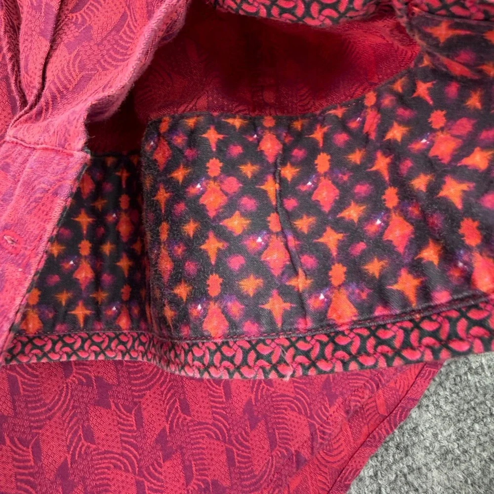 Robert Graham Shirt Mens 4XL Red Geometric Classic Fit Stretch Long Sleeve *READ